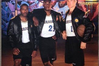 NBA Poster painted by Graffiti Artist Aladdin - Golden State Warriors "RUN TMC" - Tim Hardaway, Mitch Richmond, Chris Mullin