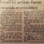 The San Jose Mercury News Article. Graffiti Artist Aladdin