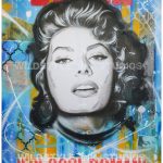 Bella - Spray Paint, Mixed Media on Canvas 36x48. Graffiti Artist Aladdin