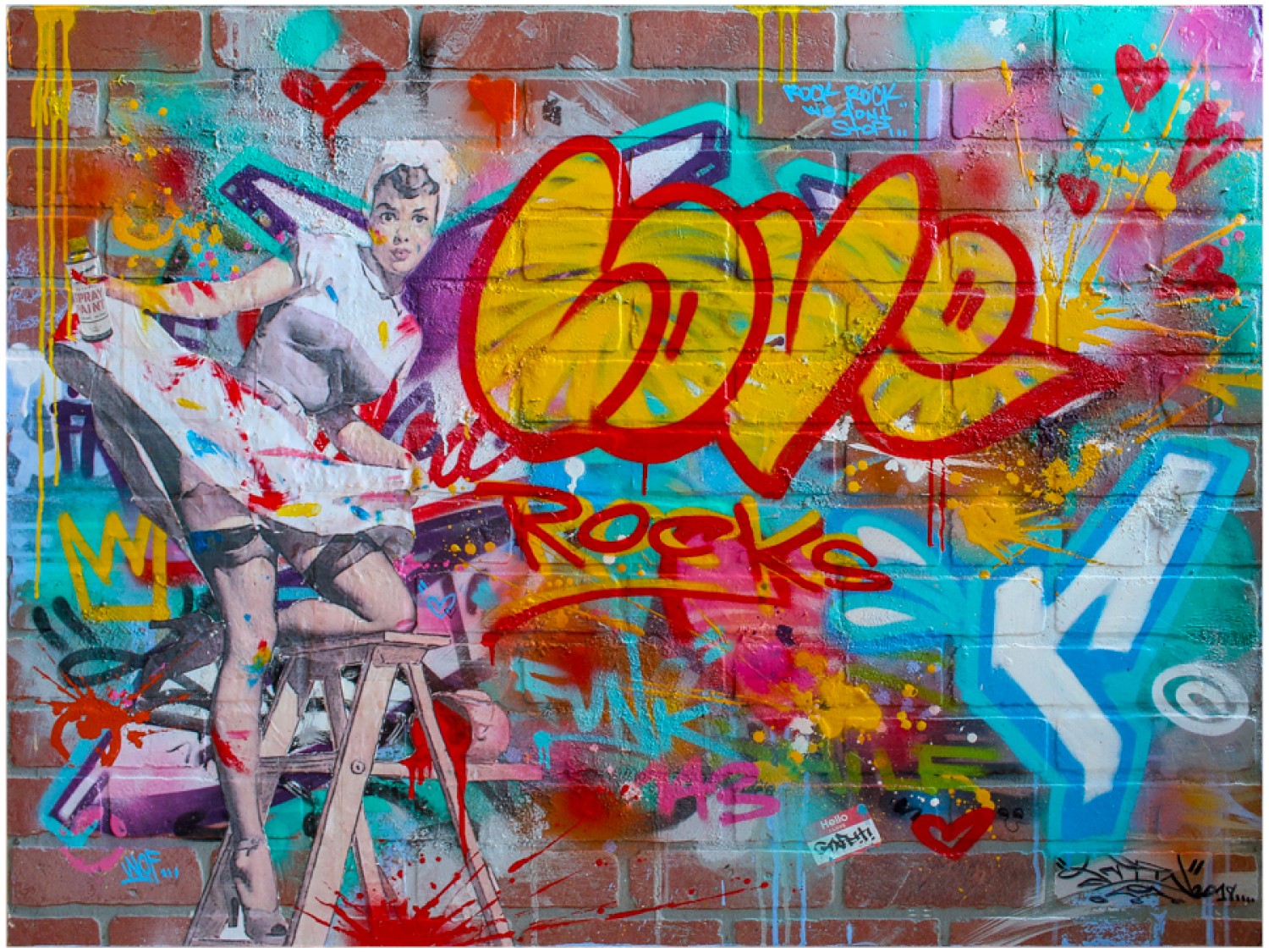 Graffiti Artist Aladdin - Spreading the Love painting